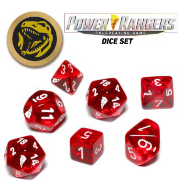 Power Rangers: RPG - Game Dice Set - Red (7+coin)