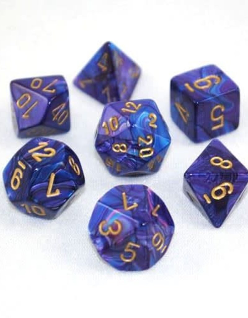 Lustrous: Poly Purple/Gold 7-Die set