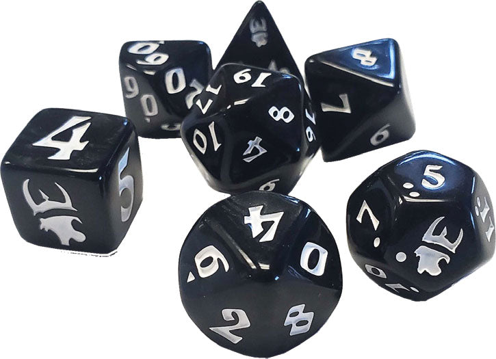 Munchkin: Polyhedral Dice Set - Black/White