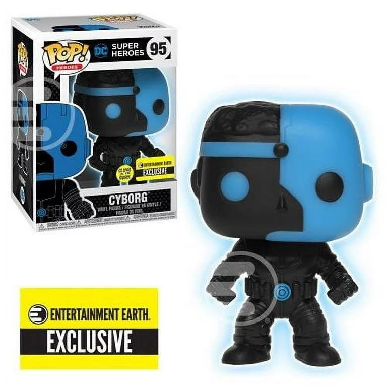 Funko Pop! DC Super Heroes: Cyborg Silhouette #95 (Entertainment Earth Glow in the Dark Exclusive)